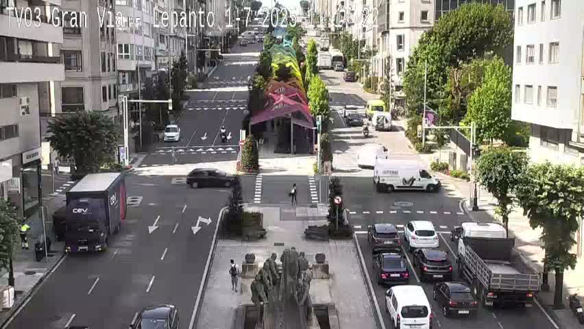 Avenida Gran Vía Avenue & Rua Lepanto Live Cam - Pontevedra, Galicia, Spain