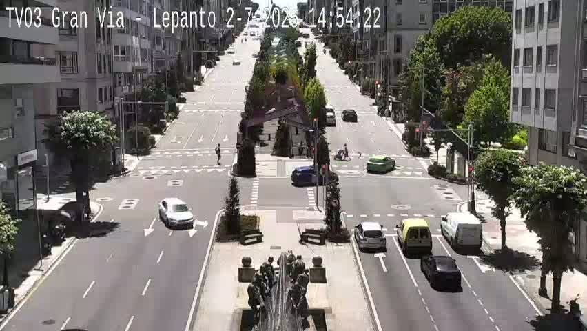 Avenida Gran Vía Avenue & Rua Lepanto Live Cam - Pontevedra, Galicia, Spain