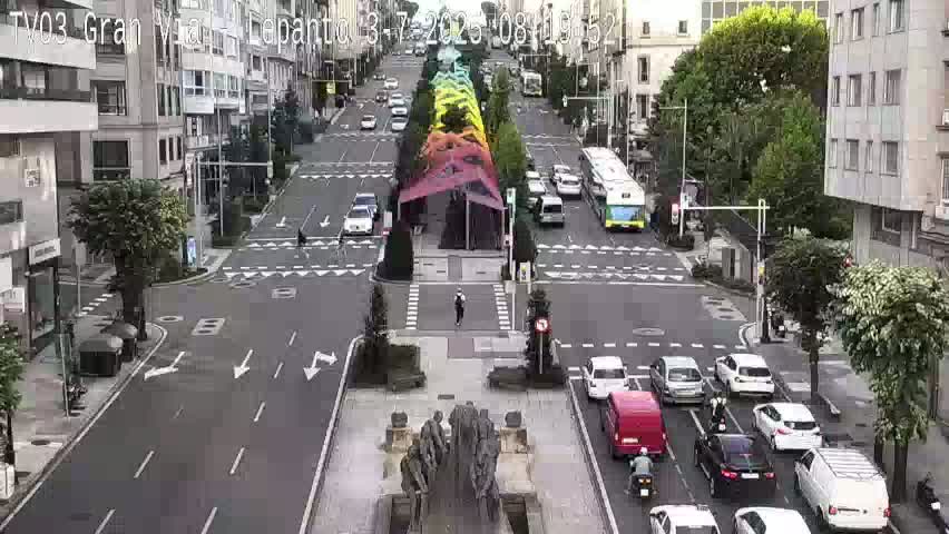 Avenida Gran Vía Avenue & Rua Lepanto Live Cam - Pontevedra, Galicia, Spain
