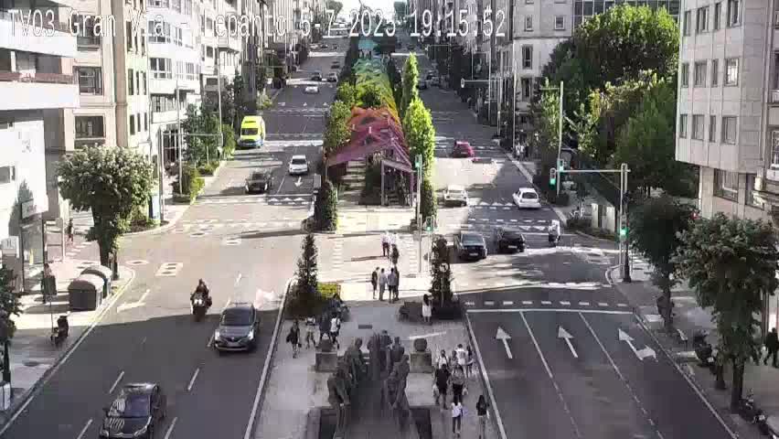 Avenida Gran Vía Avenue & Rua Lepanto Live Cam - Pontevedra, Galicia, Spain