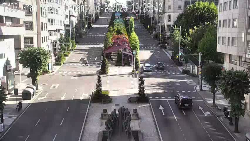 Avenida Gran Vía Avenue & Rua Lepanto Live Cam - Pontevedra, Galicia, Spain
