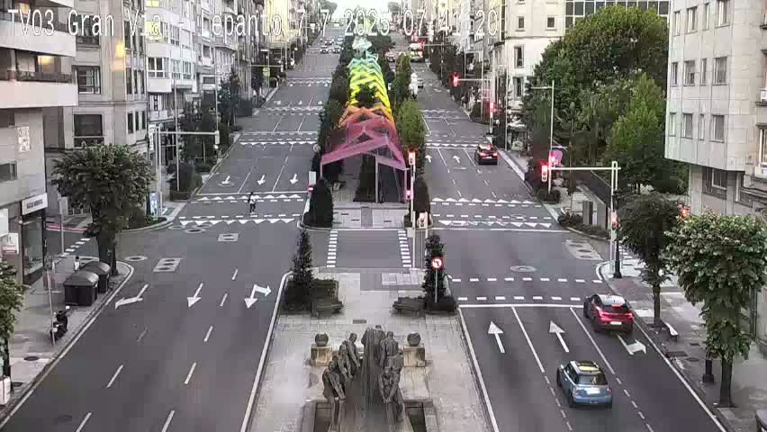 Avenida Gran Vía Avenue & Rua Lepanto Live Cam - Pontevedra, Galicia, Spain