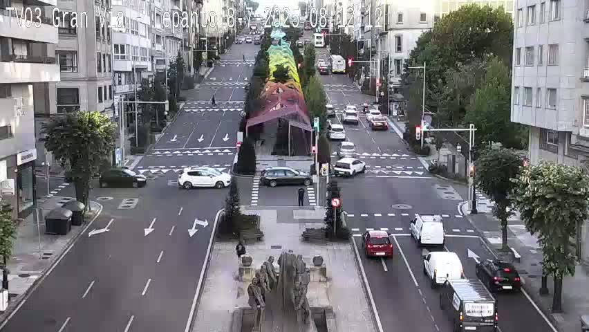 Avenida Gran Vía Avenue & Rua Lepanto Live Cam - Pontevedra, Galicia, Spain