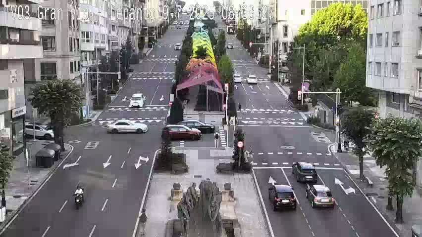 Avenida Gran Vía Avenue & Rua Lepanto Live Cam - Pontevedra, Galicia, Spain