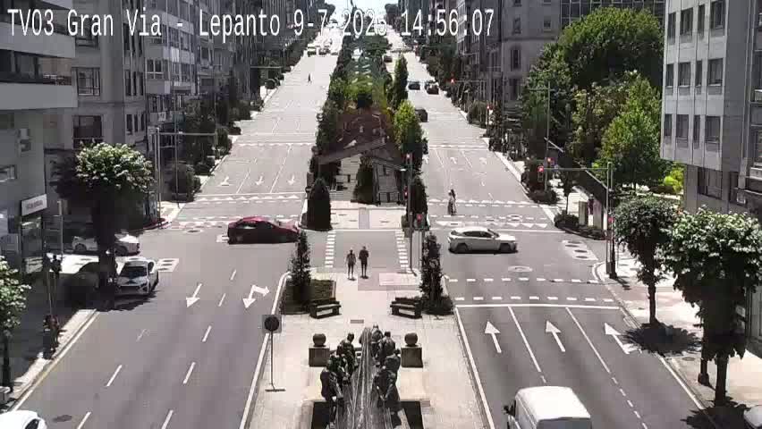 Avenida Gran Vía Avenue & Rua Lepanto Live Cam - Pontevedra, Galicia, Spain