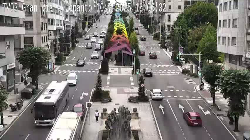 Avenida Gran Vía Avenue & Rua Lepanto Live Cam - Pontevedra, Galicia, Spain