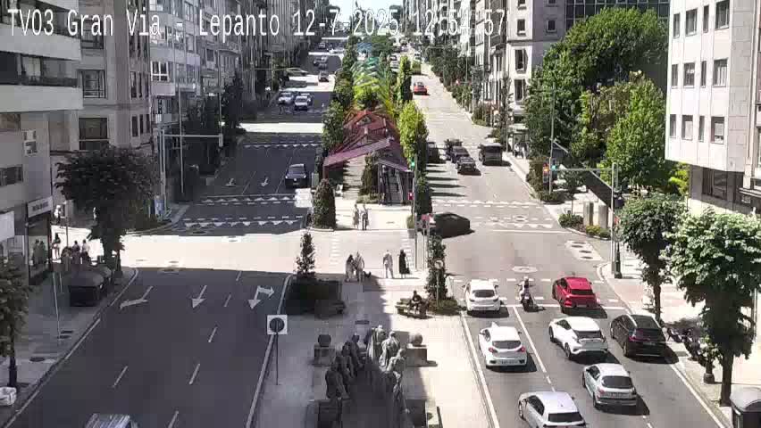 Avenida Gran Vía Avenue & Rua Lepanto Live Cam - Pontevedra, Galicia, Spain