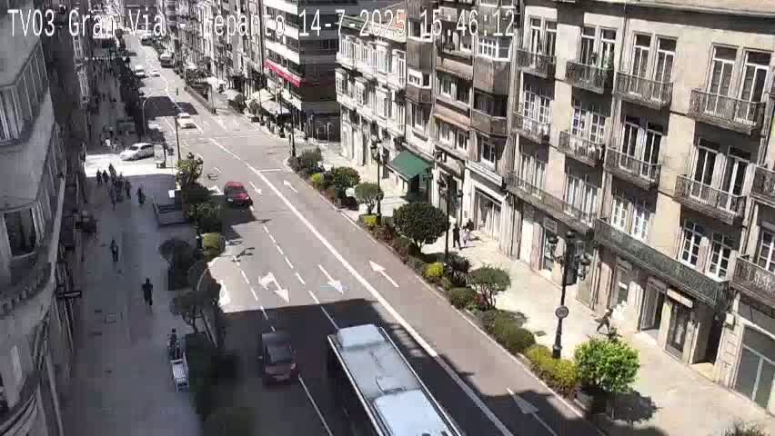 Avenida Gran Vía Avenue & Rua Lepanto Live Cam - Pontevedra, Galicia, Spain