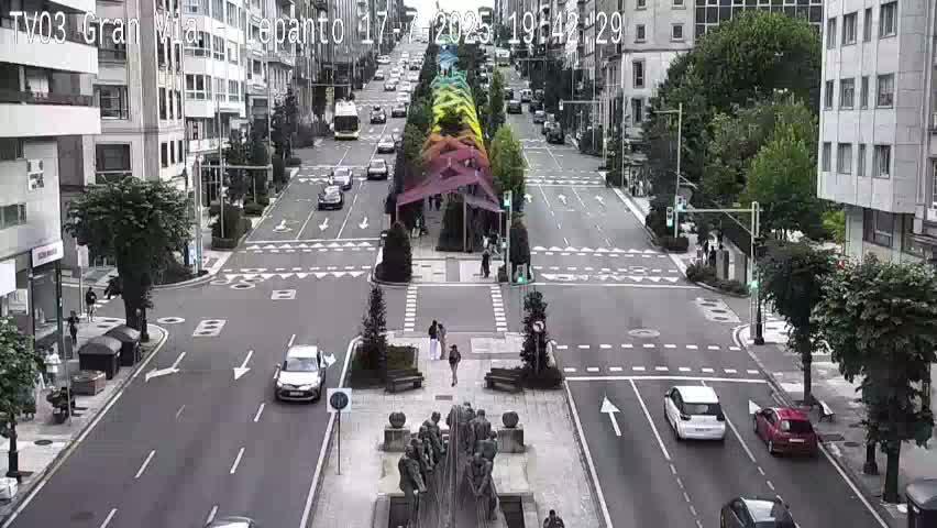 Avenida Gran Vía Avenue & Rua Lepanto Live Cam - Pontevedra, Galicia, Spain