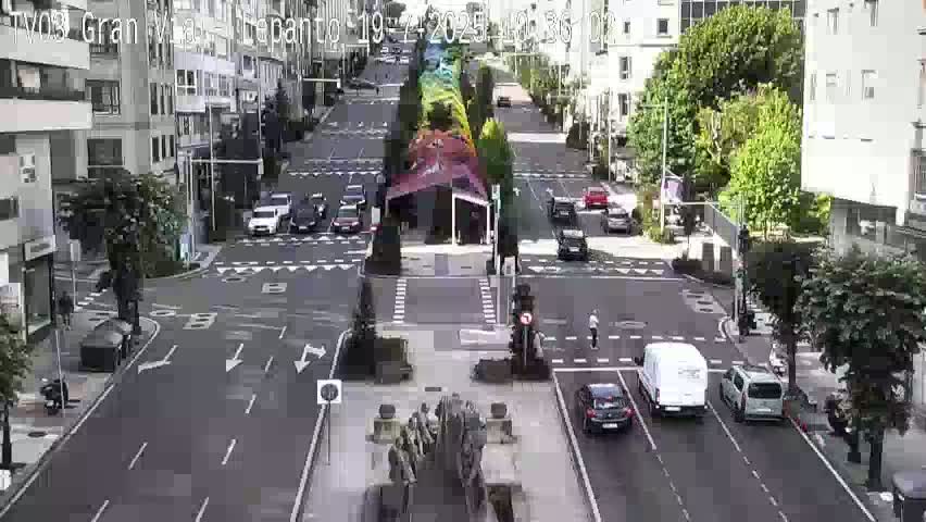 Avenida Gran Vía Avenue & Rua Lepanto Live Cam - Pontevedra, Galicia, Spain