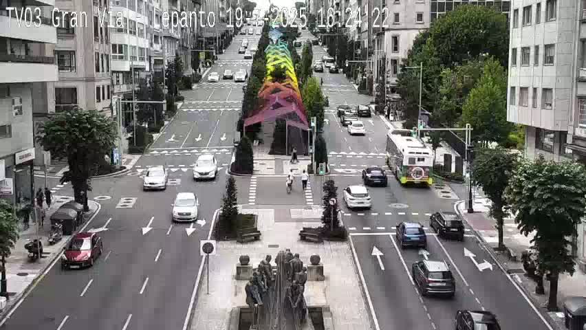 Avenida Gran Vía Avenue & Rua Lepanto Live Cam - Pontevedra, Galicia, Spain