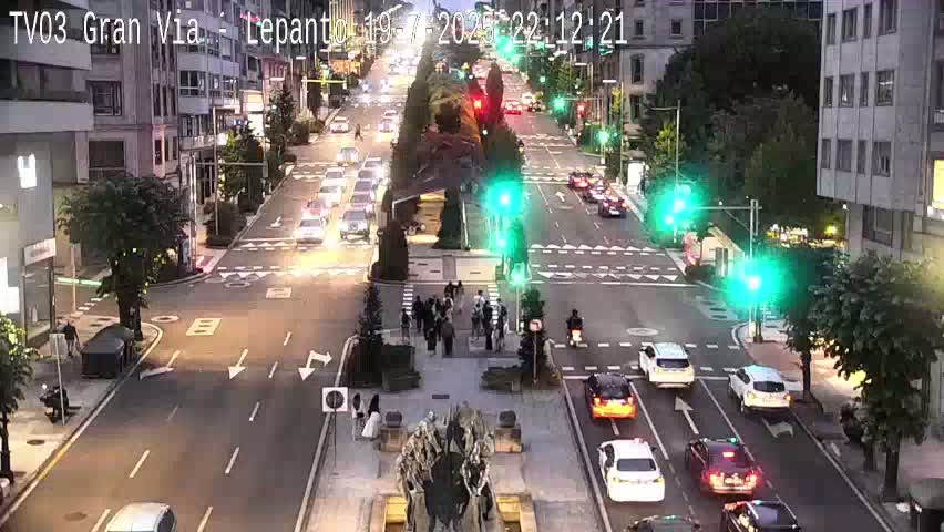 Avenida Gran Vía Avenue & Rua Lepanto Live Cam - Pontevedra, Galicia, Spain