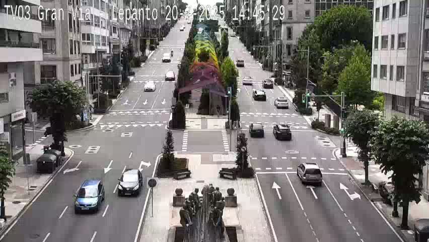 Avenida Gran Vía Avenue & Rua Lepanto Live Cam - Pontevedra, Galicia, Spain