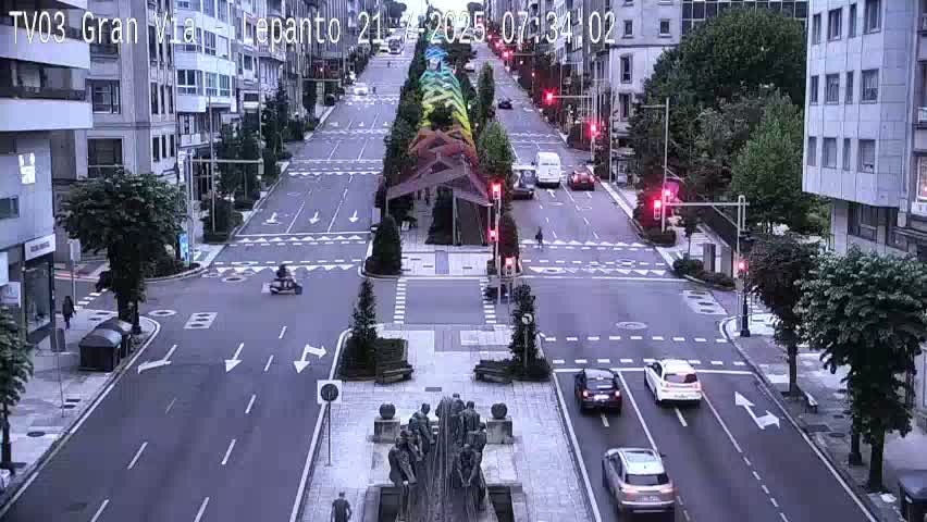Avenida Gran Vía Avenue & Rua Lepanto Live Cam - Pontevedra, Galicia, Spain
