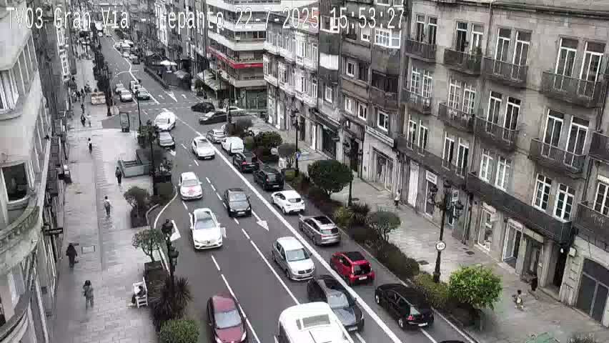 Avenida Gran Vía Avenue & Rua Lepanto Live Cam - Pontevedra, Galicia, Spain