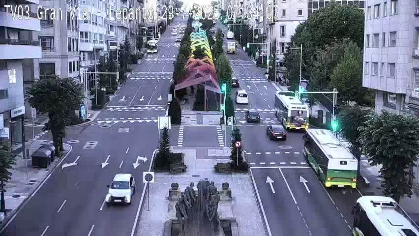 Avenida Gran Vía Avenue & Rua Lepanto Live Cam - Pontevedra, Galicia, Spain