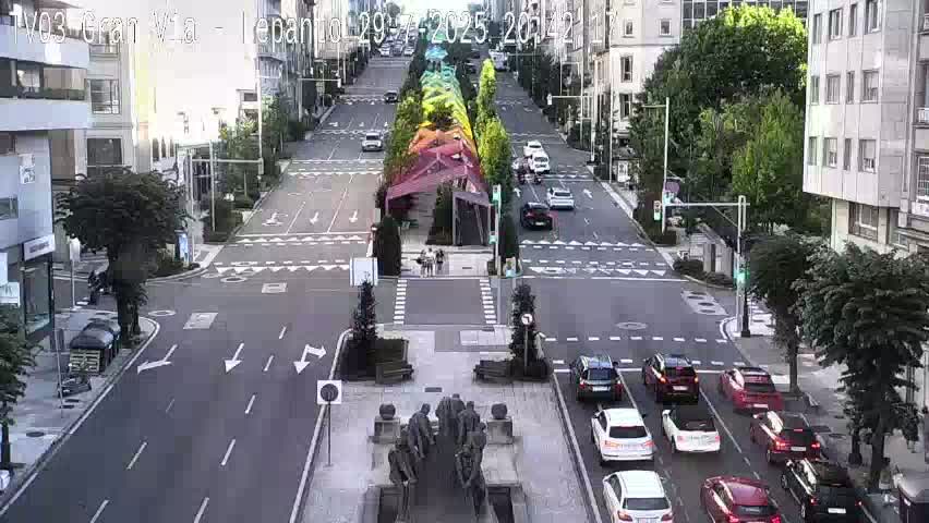 Avenida Gran Vía Avenue & Rua Lepanto Live Cam - Pontevedra, Galicia, Spain