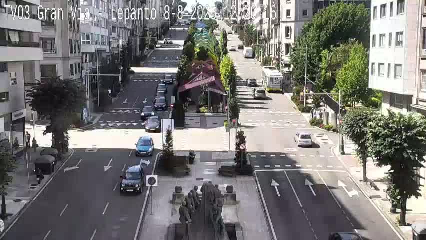 Avenida Gran Vía Avenue & Rua Lepanto Live Cam - Pontevedra, Galicia, Spain