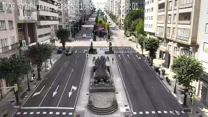 Avenida Gran Vía Avenue & Rua Lepanto Live Cam - Pontevedra, Galicia, Spain