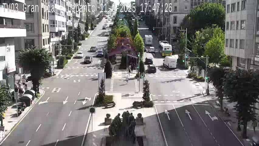 Avenida Gran Vía Avenue & Rua Lepanto Live Cam - Pontevedra, Galicia, Spain