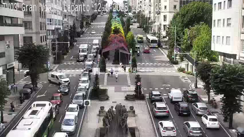 Avenida Gran Vía Avenue & Rua Lepanto Live Cam - Pontevedra, Galicia, Spain