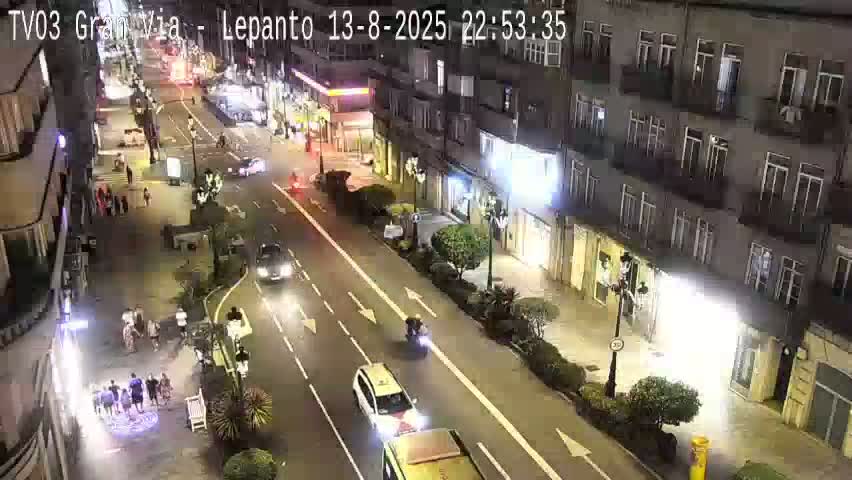 Avenida Gran Vía Avenue & Rua Lepanto Live Cam - Pontevedra, Galicia, Spain