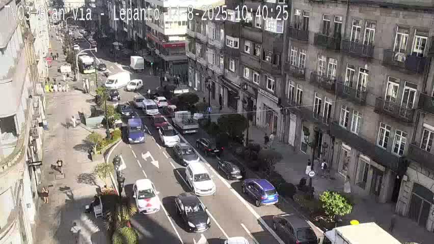 Avenida Gran Vía Avenue & Rua Lepanto Live Cam - Pontevedra, Galicia, Spain
