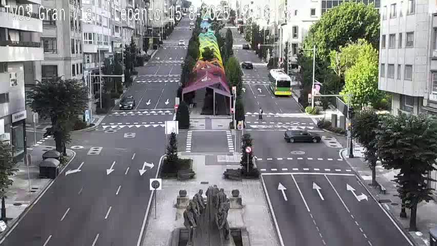 Avenida Gran Vía Avenue & Rua Lepanto Live Cam - Pontevedra, Galicia, Spain