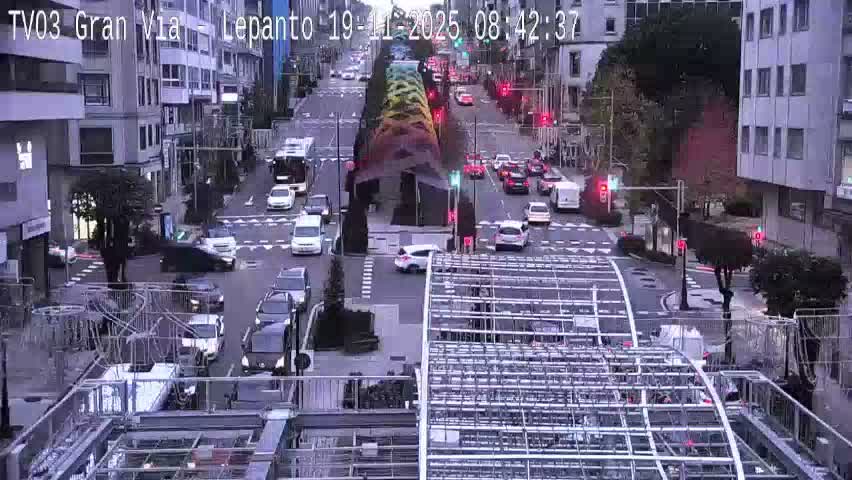Avenida Gran Vía Avenue & Rua Lepanto Live Cam - Pontevedra, Galicia, Spain