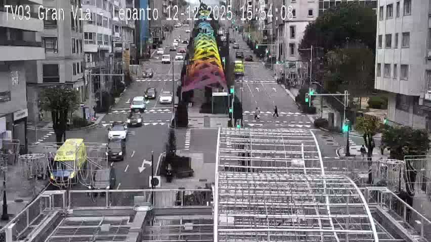 Avenida Gran Vía Avenue & Rua Lepanto Live Cam - Pontevedra, Galicia, Spain