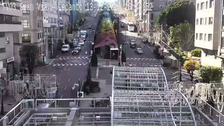 Avenida Gran Vía Avenue & Rua Lepanto Live Cam - Pontevedra, Galicia, Spain