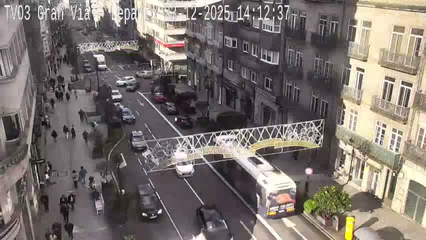 Avenida Gran Vía Avenue & Rua Lepanto Live Cam - Pontevedra, Galicia, Spain