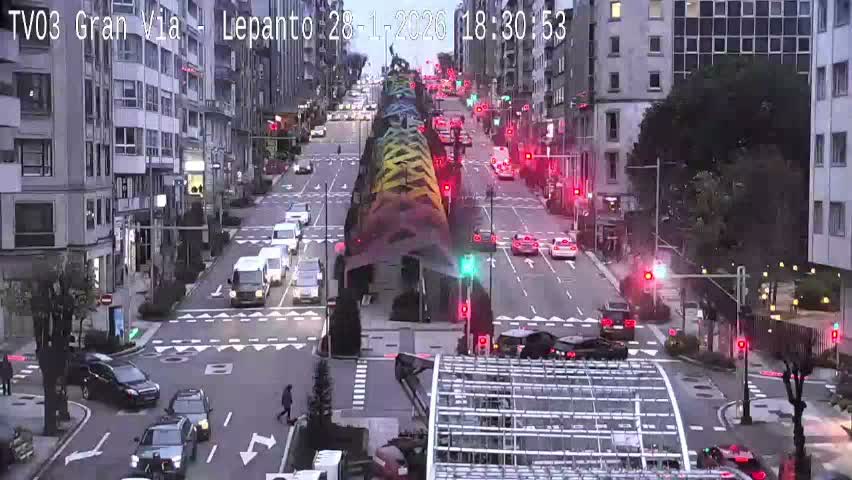 Avenida Gran Vía Avenue & Rua Lepanto Live Cam - Pontevedra, Galicia, Spain