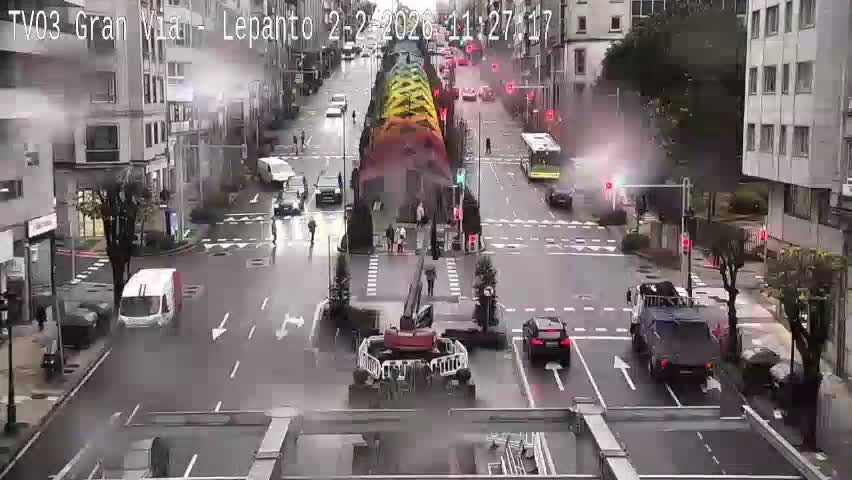 Avenida Gran Vía Avenue & Rua Lepanto Live Cam - Pontevedra, Galicia, Spain
