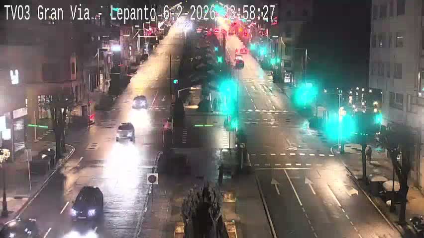 Avenida Gran Vía Avenue & Rua Lepanto Live Cam - Pontevedra, Galicia, Spain