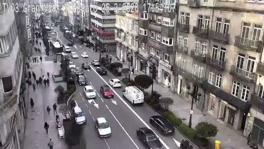 Avenida Gran Vía Avenue & Rua Lepanto Live Cam - Pontevedra, Galicia, Spain