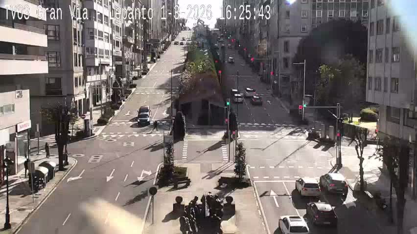Avenida Gran Vía Avenue & Rua Lepanto Live Cam - Pontevedra, Galicia, Spain