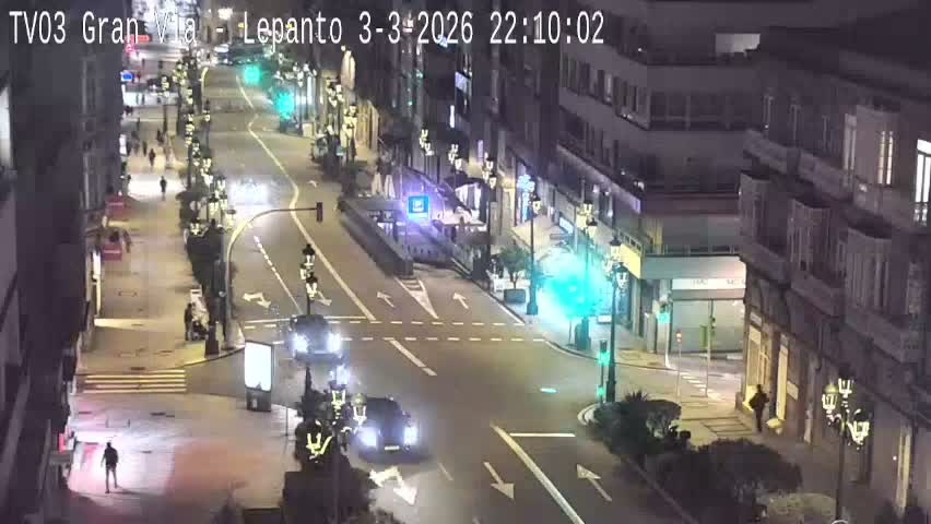 Avenida Gran Vía Avenue & Rua Lepanto Live Cam - Pontevedra, Galicia, Spain