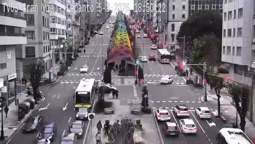 Avenida Gran Vía Avenue & Rua Lepanto Live Cam - Pontevedra, Galicia, Spain