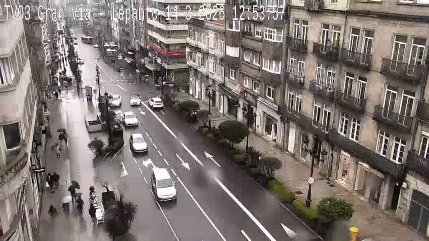 Avenida Gran Vía Avenue & Rua Lepanto Live Cam - Pontevedra, Galicia, Spain