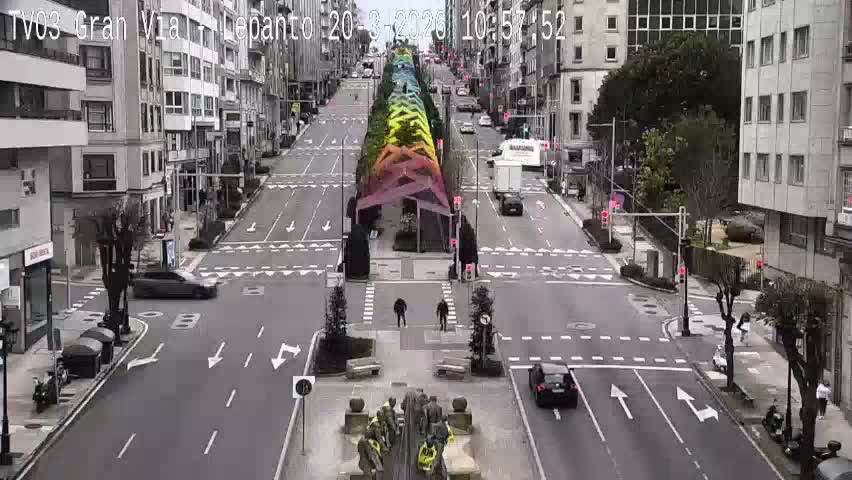 Avenida Gran Vía Avenue & Rua Lepanto Live Cam - Pontevedra, Galicia, Spain