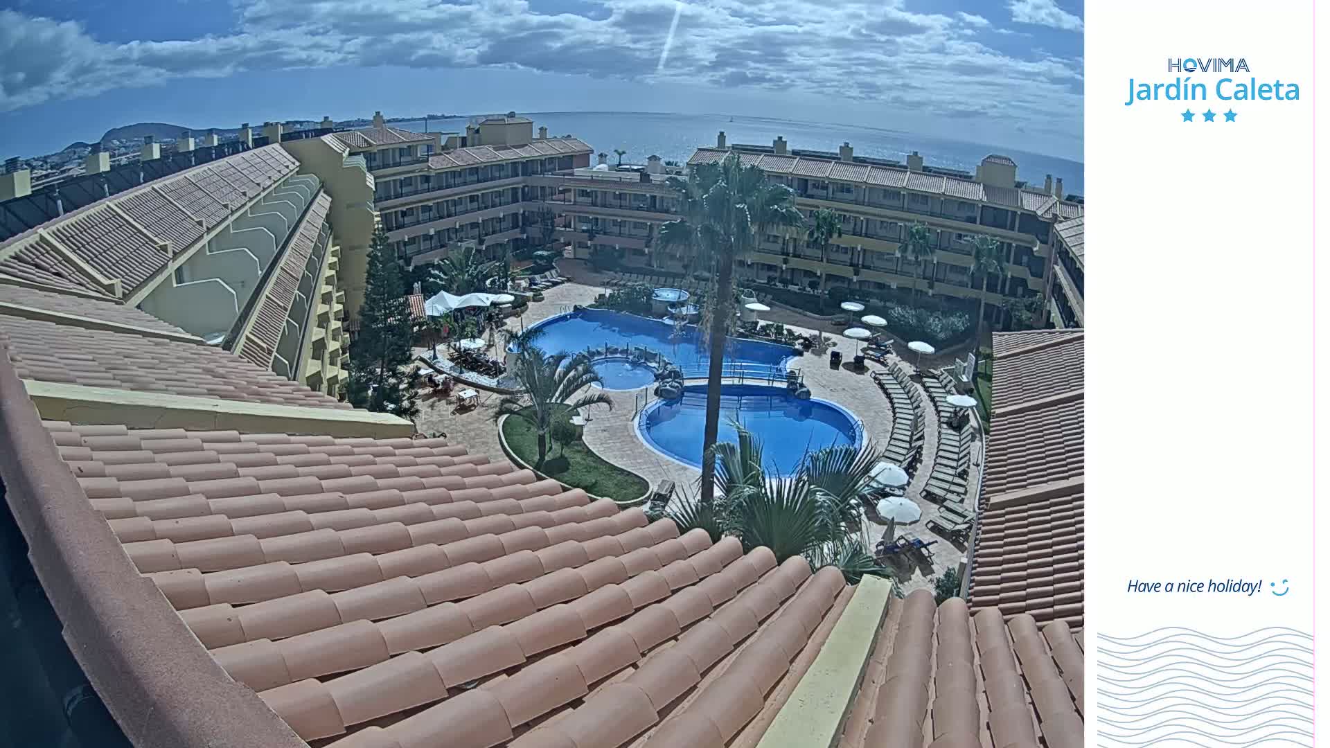 Hovima Jardín Caleta Hotel Skyline Live Cam , Adeje -  santa Cruz de Tenerife, Canary Islands, Spain