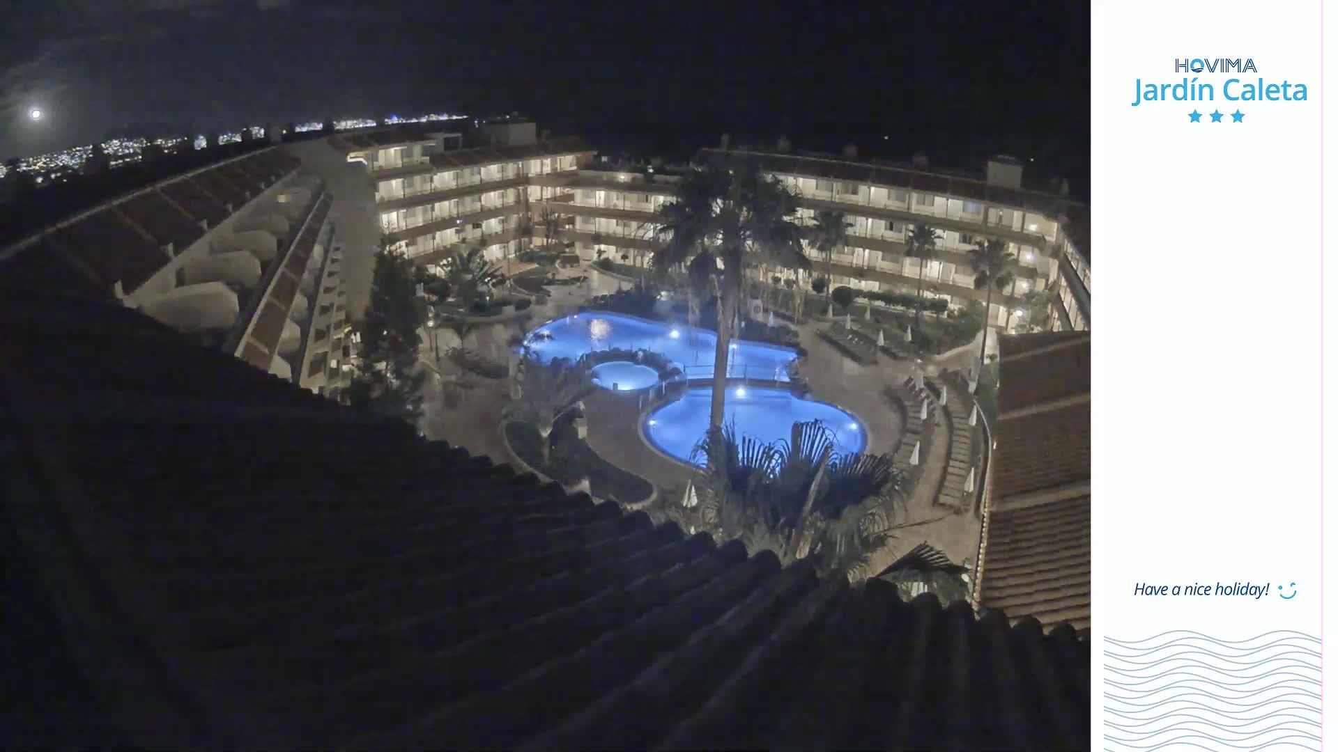 Hovima Jardín Caleta Hotel Skyline Live Cam , Adeje -  santa Cruz de Tenerife, Canary Islands, Spain
