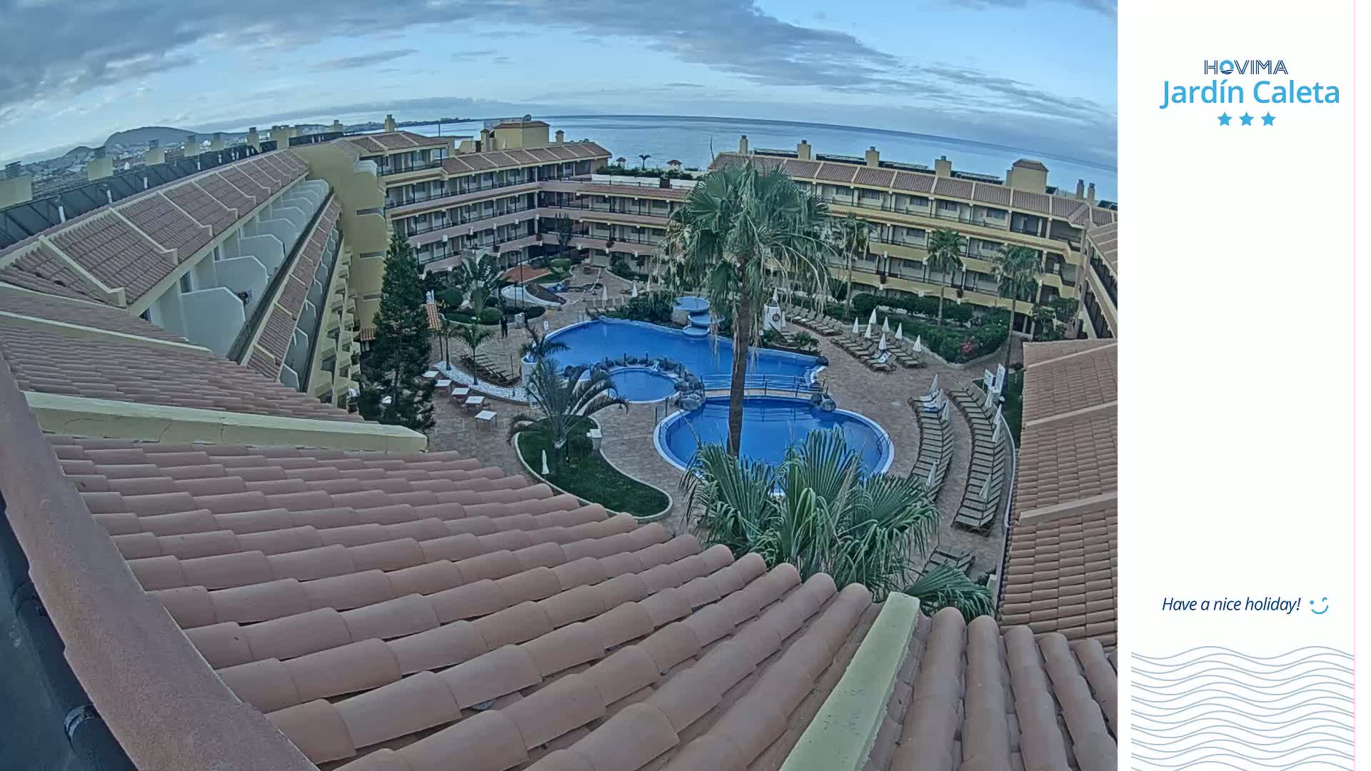 Hovima Jardín Caleta Hotel Skyline Live Cam , Adeje -  santa Cruz de Tenerife, Canary Islands, Spain