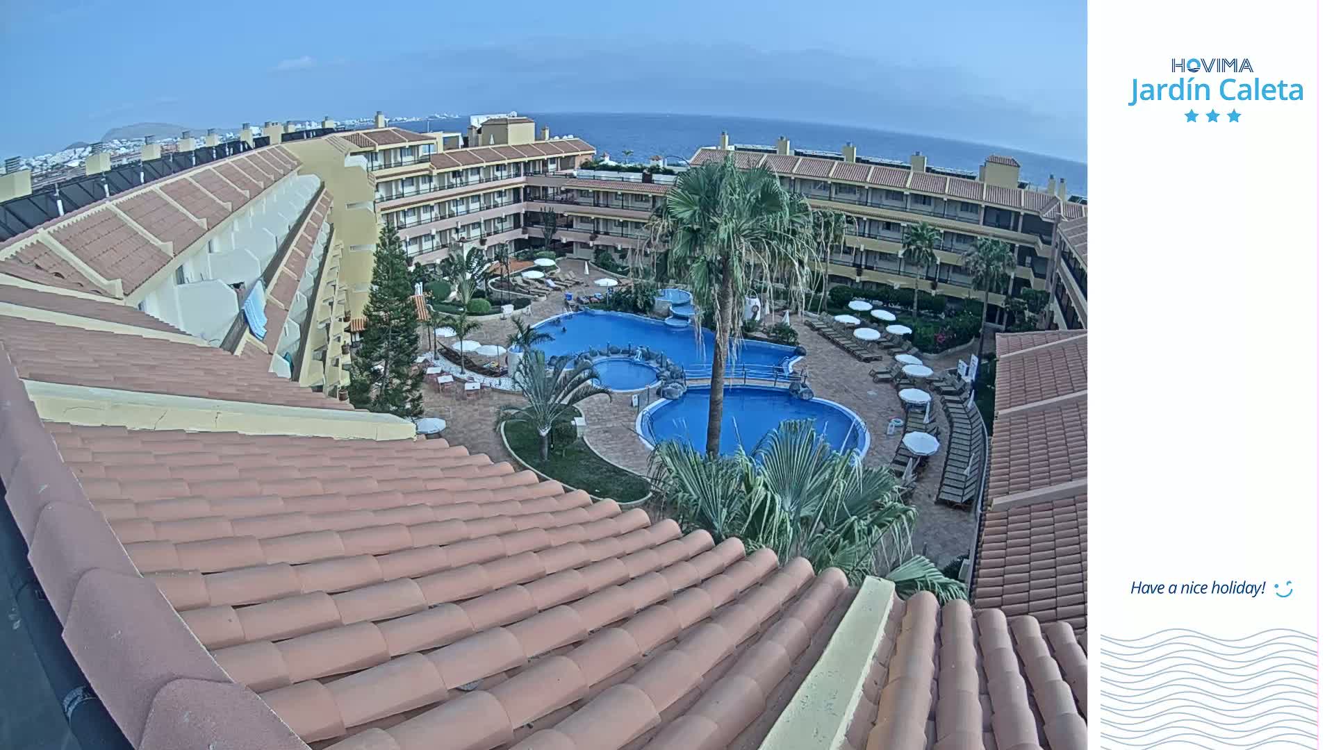 Hovima Jardín Caleta Hotel Skyline Live Cam , Adeje -  santa Cruz de Tenerife, Canary Islands, Spain