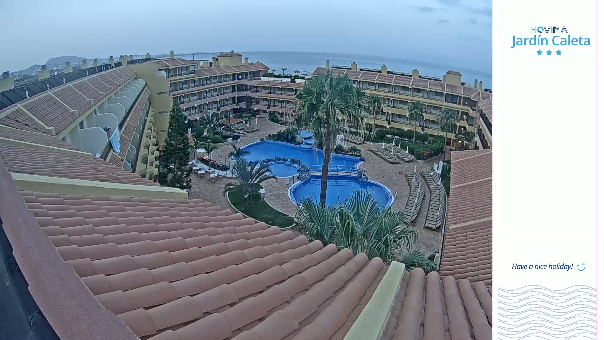 Hovima Jardín Caleta Hotel Skyline Live Cam , Adeje -  santa Cruz de Tenerife, Canary Islands, Spain