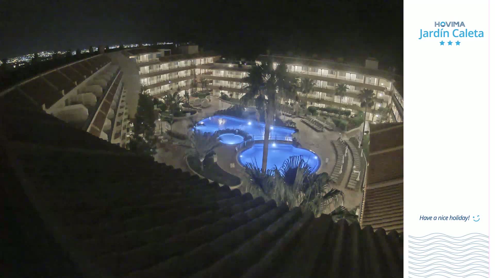 Hovima Jardín Caleta Hotel Skyline Live Cam , Adeje -  santa Cruz de Tenerife, Canary Islands, Spain