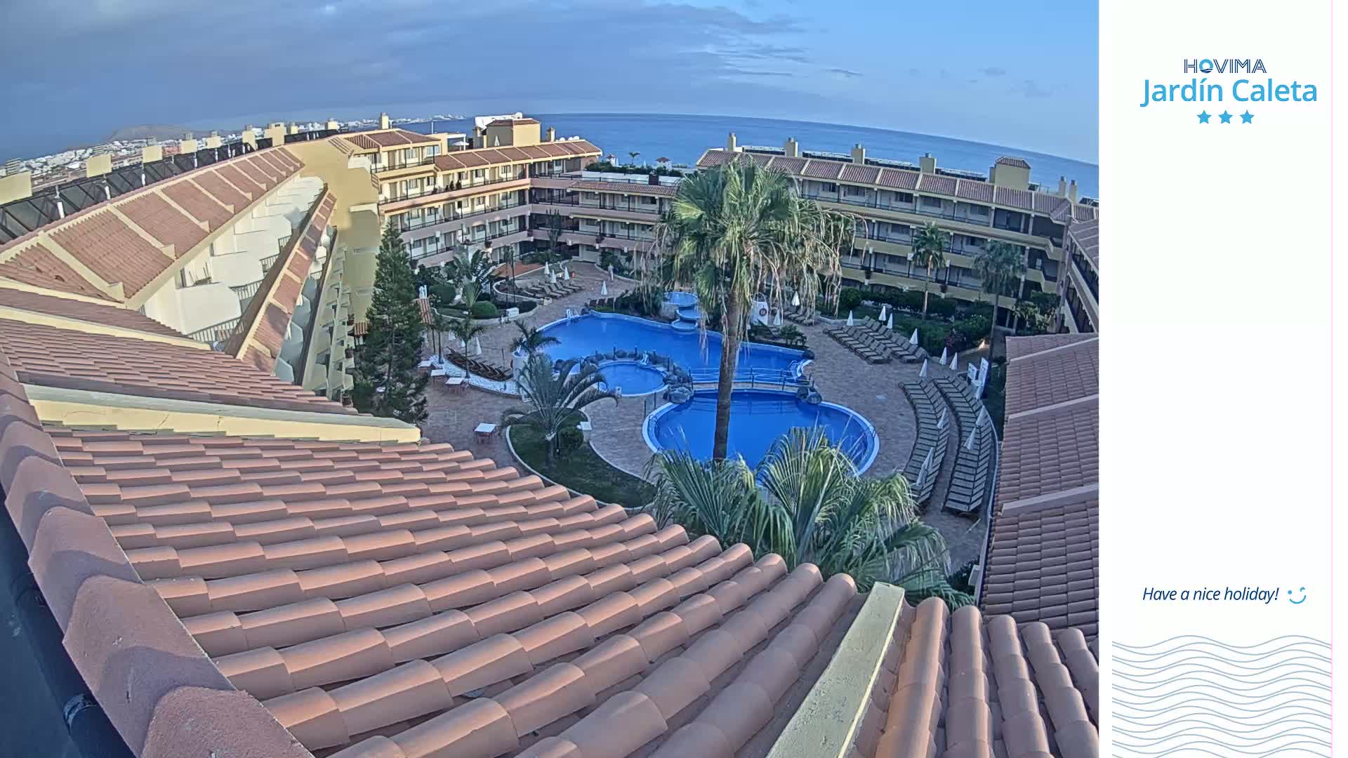 Hovima Jardín Caleta Hotel Skyline Live Cam , Adeje -  santa Cruz de Tenerife, Canary Islands, Spain