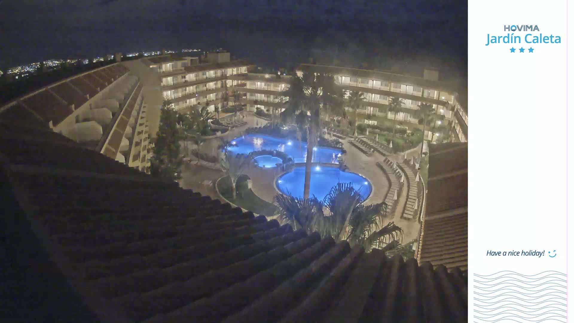 Hovima Jardín Caleta Hotel Skyline Live Cam , Adeje -  santa Cruz de Tenerife, Canary Islands, Spain