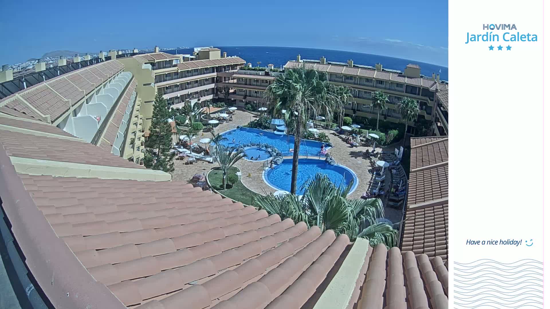 Hovima Jardín Caleta Hotel Skyline Live Cam , Adeje -  santa Cruz de Tenerife, Canary Islands, Spain